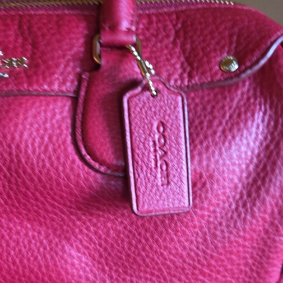 Red Coach Leather Satchel - Picture 5 of 8